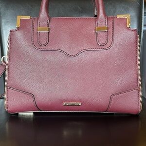 Rebecca Minkoff Wine Satchel with Gold Accents